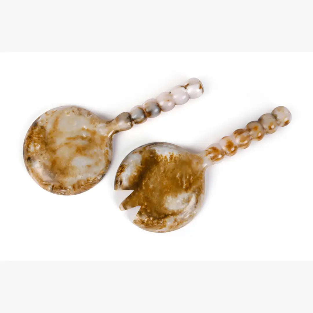 Resin Salad Server-Brown (Set of 2), 4.10 x 8.75 inches