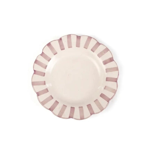 Ceramic stripe Salad Plate,Purple- 8.25 x 8.25 x 1.25 Inches