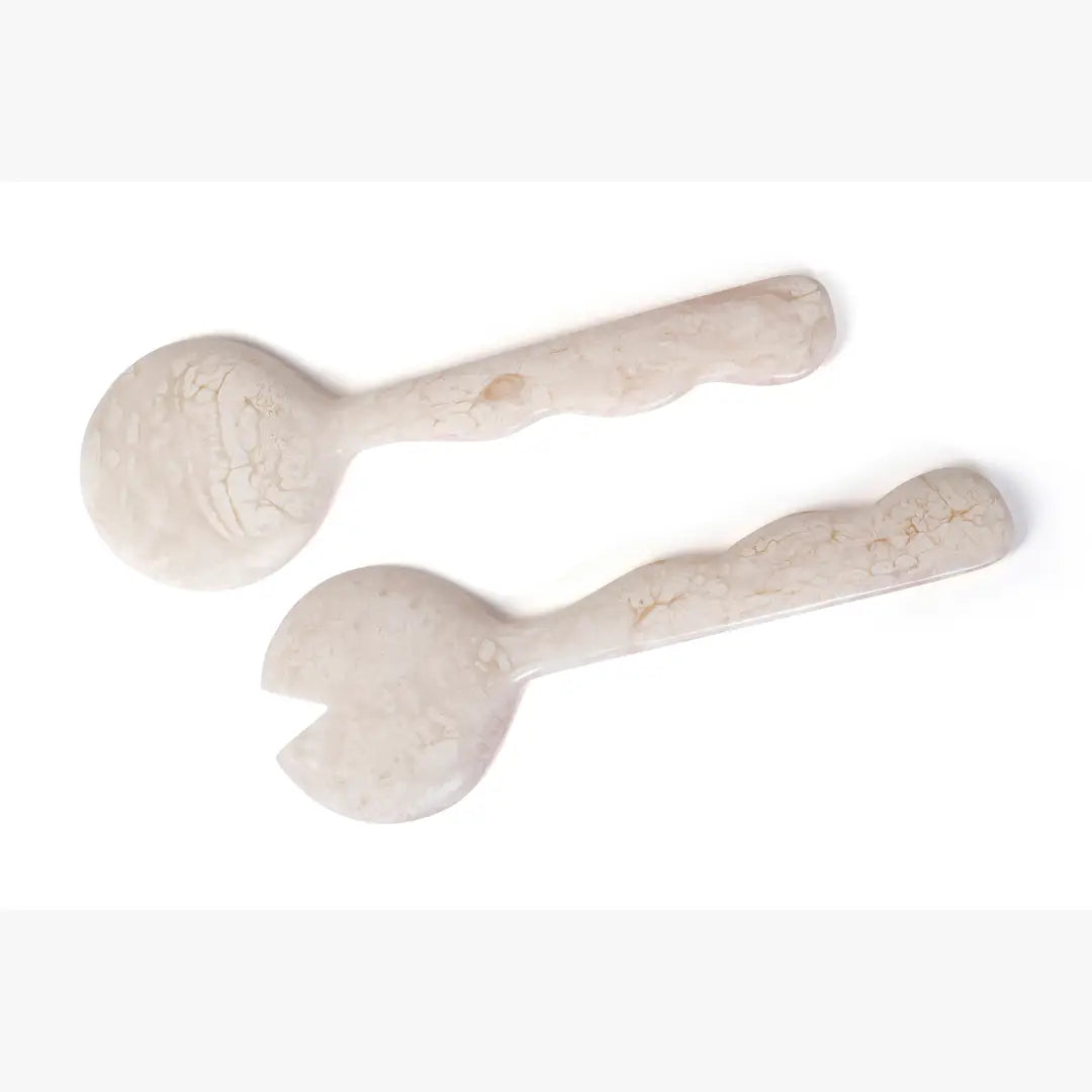 Resin Salad Server-Vanilla  (Set of 2), 12.40 x 3.93 Inches