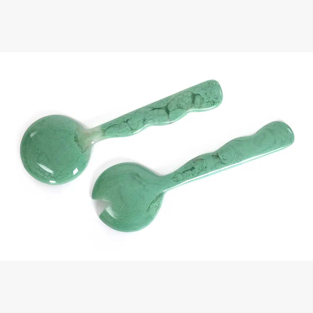 Resin Salad Server-Green (Set of 2), 12.40 x 3.93 Inches