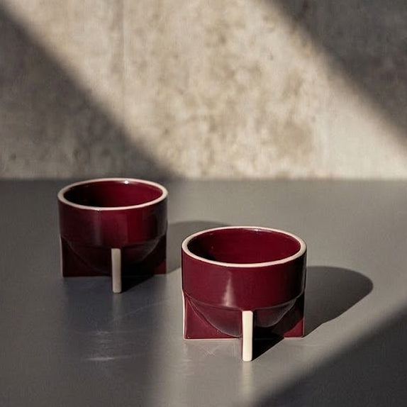 Maroon Pod Cappuccino Cup | Handcrafted Ceramic | Set of 2