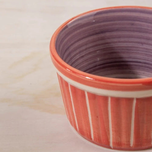 Color Pop Coral And Lavender Ceramic Ramekin (Set Of 2) 3.5x3.5x2 Inches