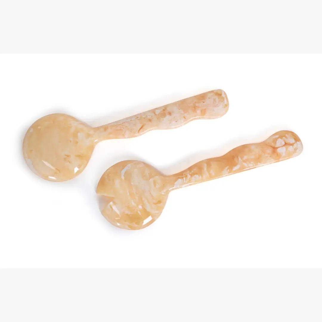 Resin Salad Server-Peach  (Set of 2), 12.40 x 3.93 Inches