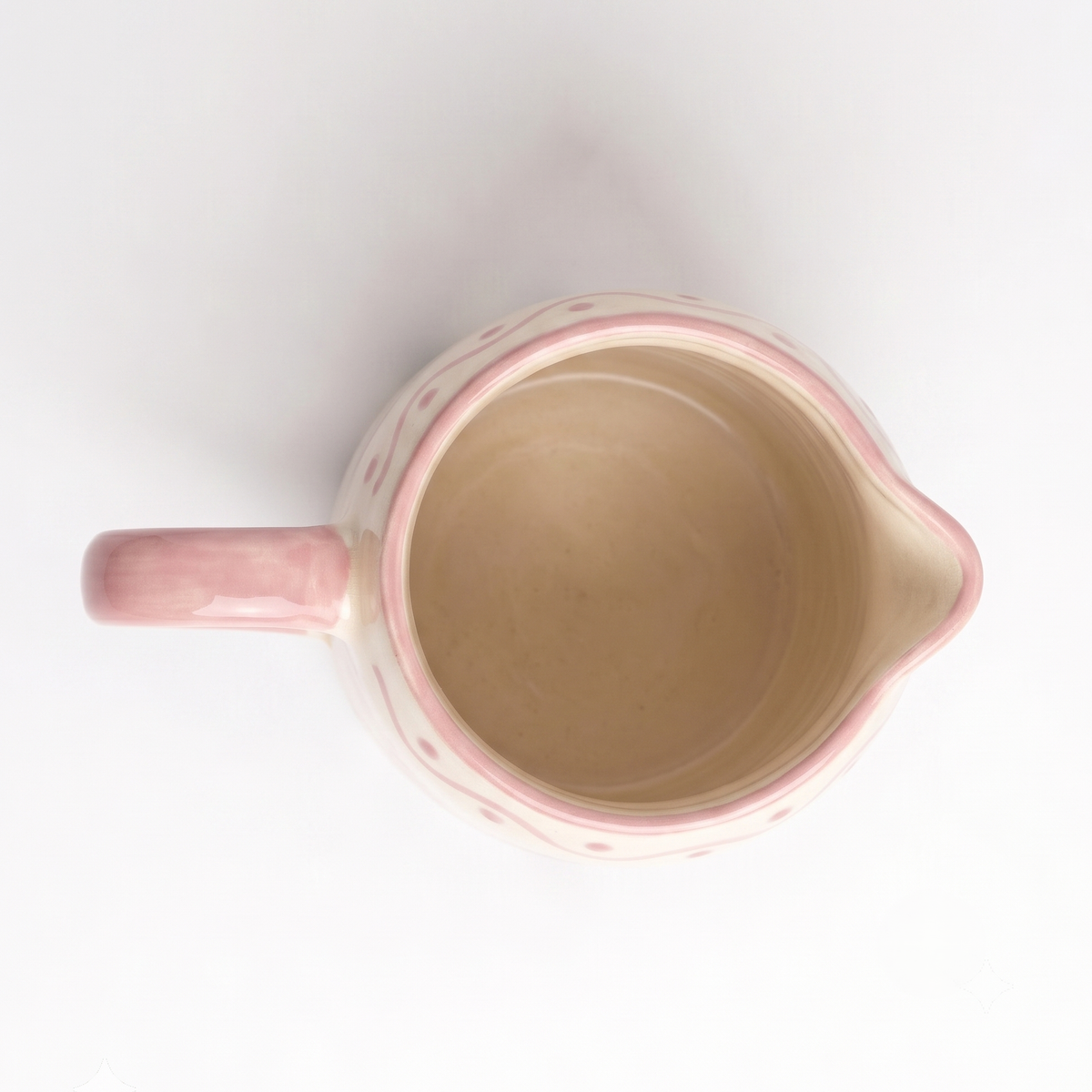 Pink Floral Striped Pitcher | Hand-painted Ceramic | 6 Inch