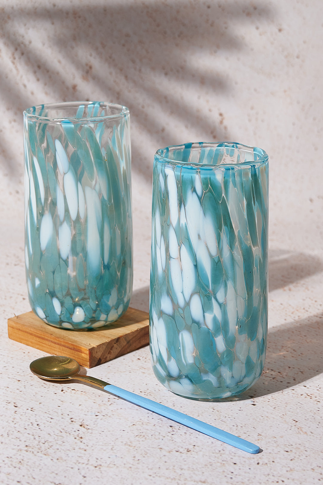 Vintage Highball glasses - Aqua , 300ml (SET OF 4)