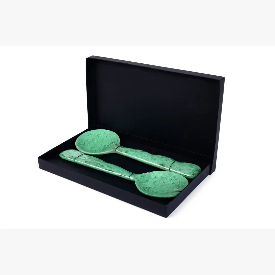 Resin Salad Server-Green (Set of 2), 12.40 x 3.93 Inches