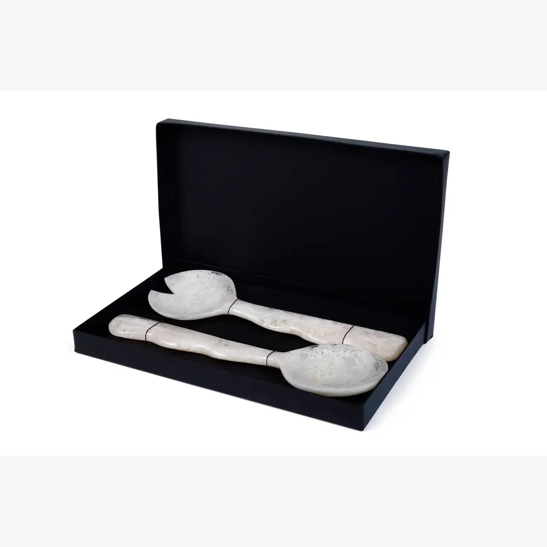 Resin Salad Server-Vanilla  (Set of 2), 12.40 x 3.93 Inches