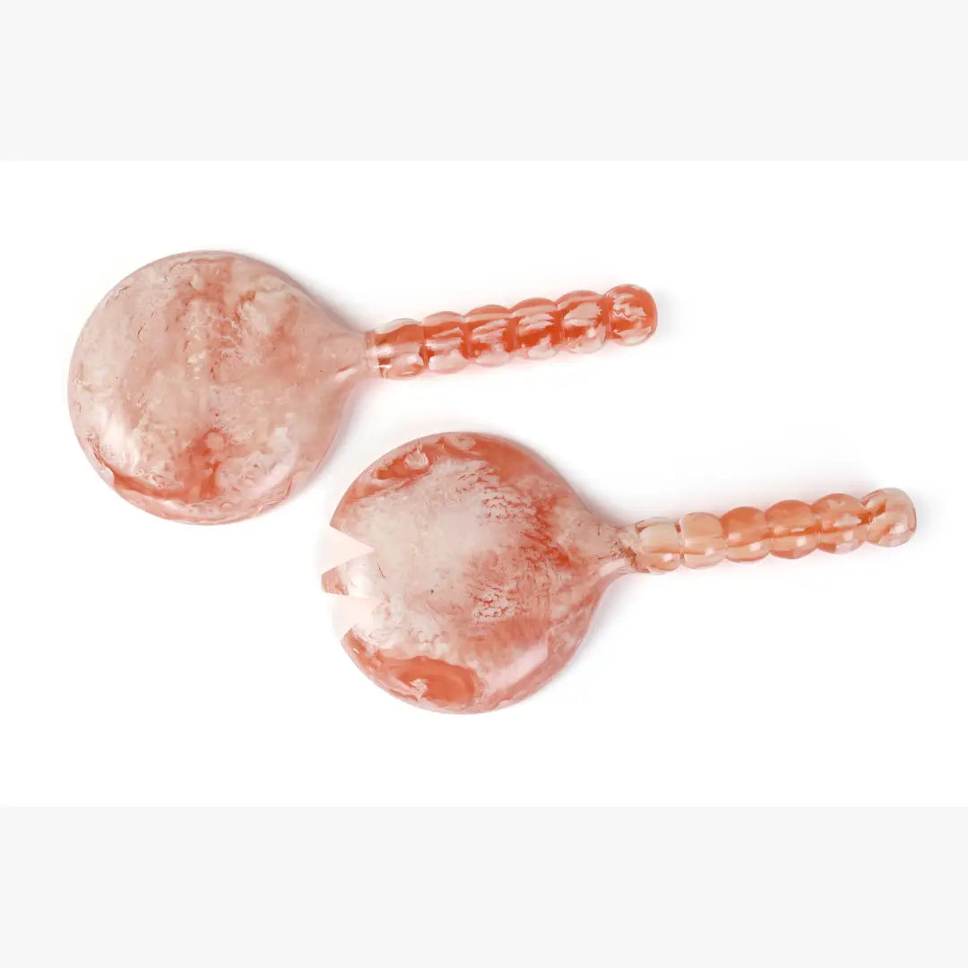 Resin Salad Server-Pink (Set of 2), 4.10 x 8.75 inches