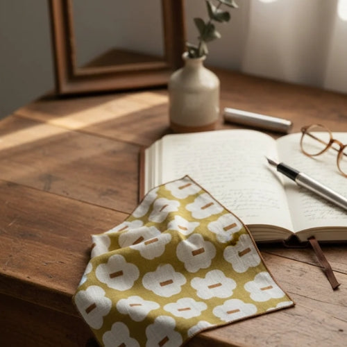 Slub Cotton Petal Puff Kerchief 10x10 Inches (Set of 4)
