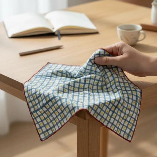 Slub Cotton Sunny Square Kerchief 10x10 Inches (Set of 4)