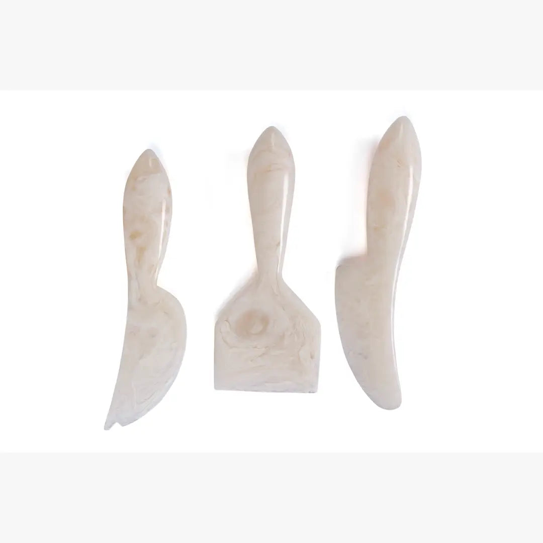 Resin Cheese Knife, Vanilla  (Set of 3)  - 6 Inches