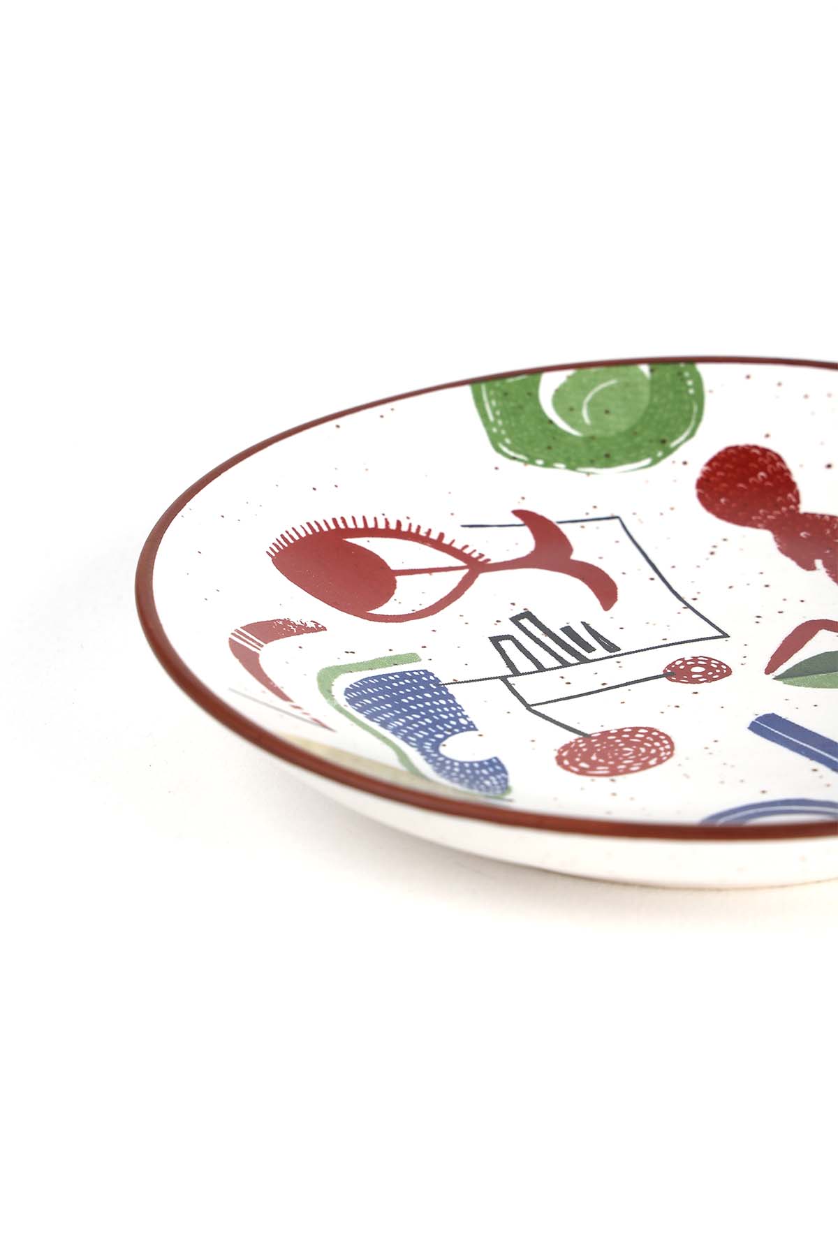 Multi-Color Face to Face Snack Plate | Ceramic | Set Of 2