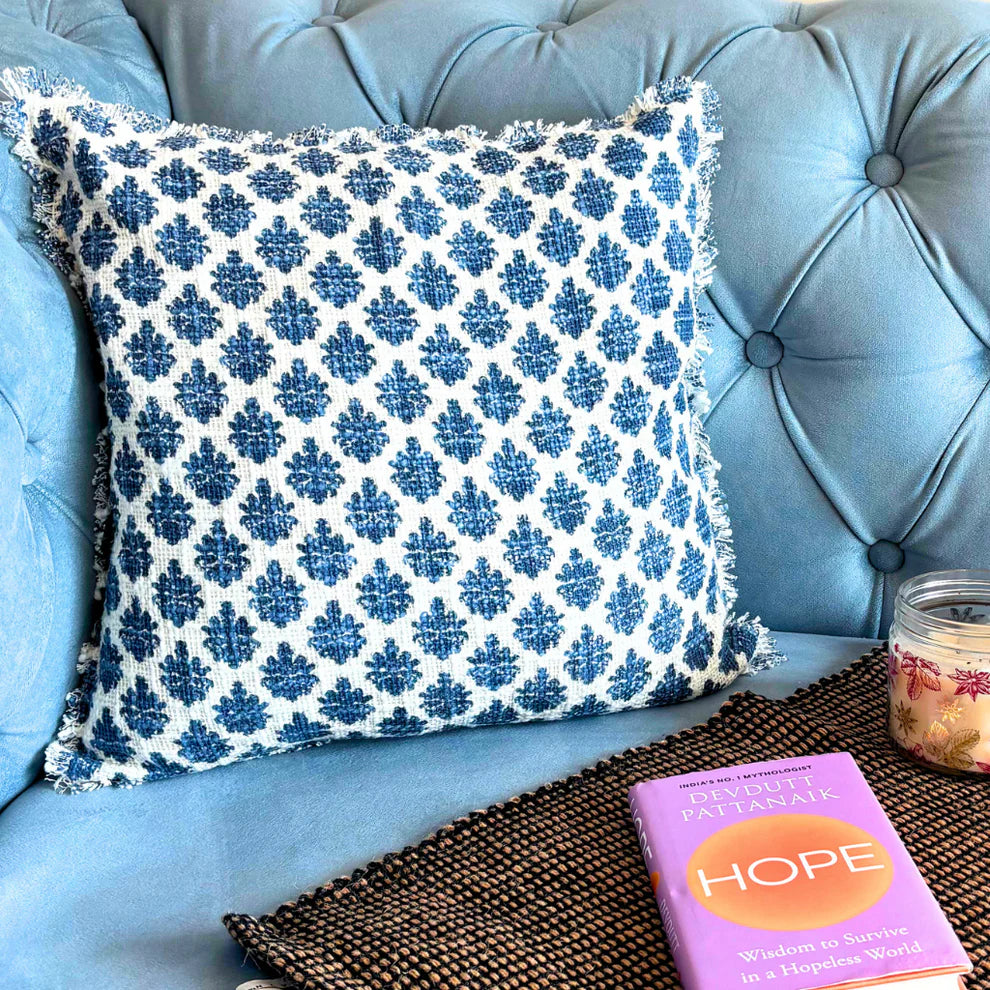 Indigo Mirage Cushion Cover - 16 x 16 Inches