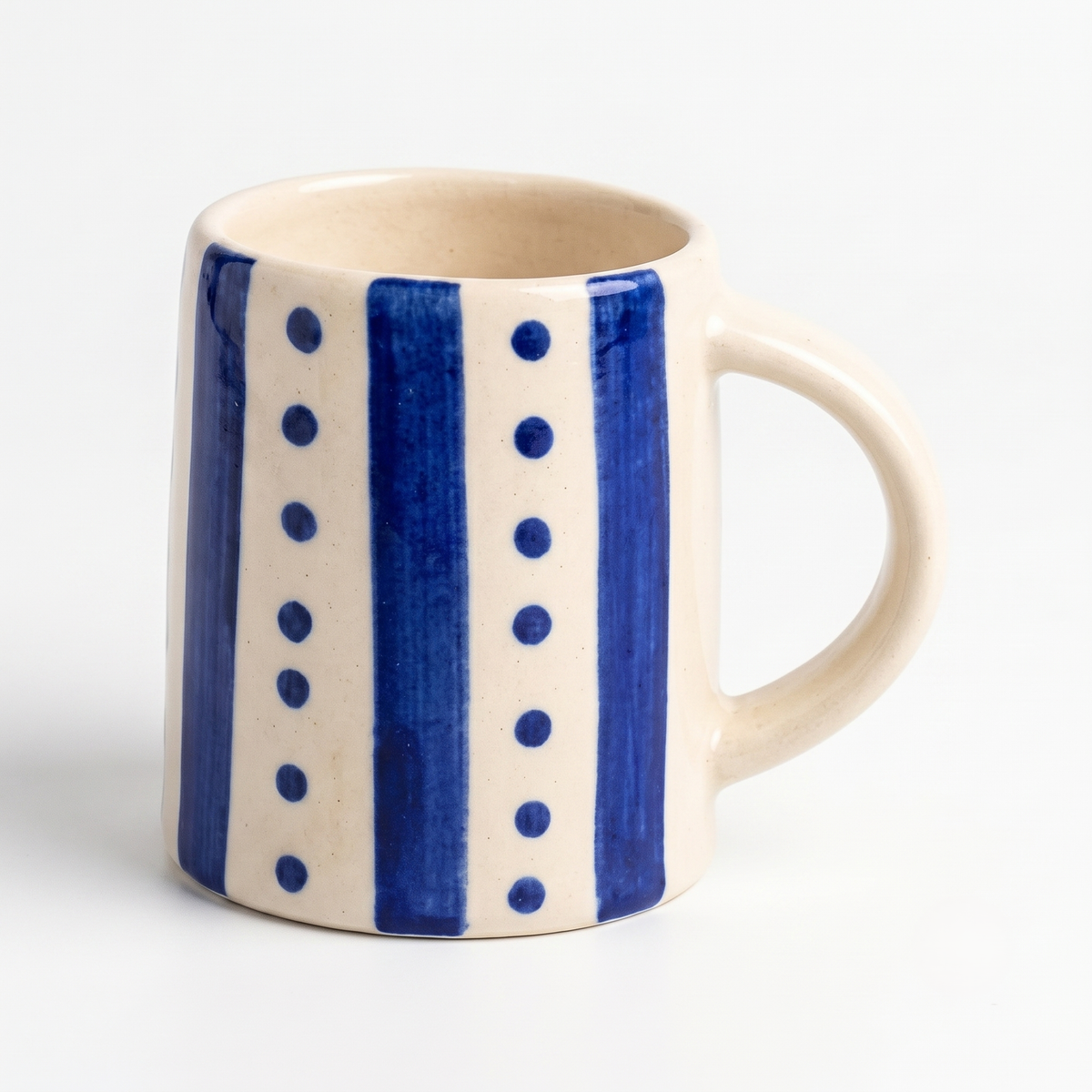 Blue Stripe & Dot Mug | 4 Inch - Casa Amarosa