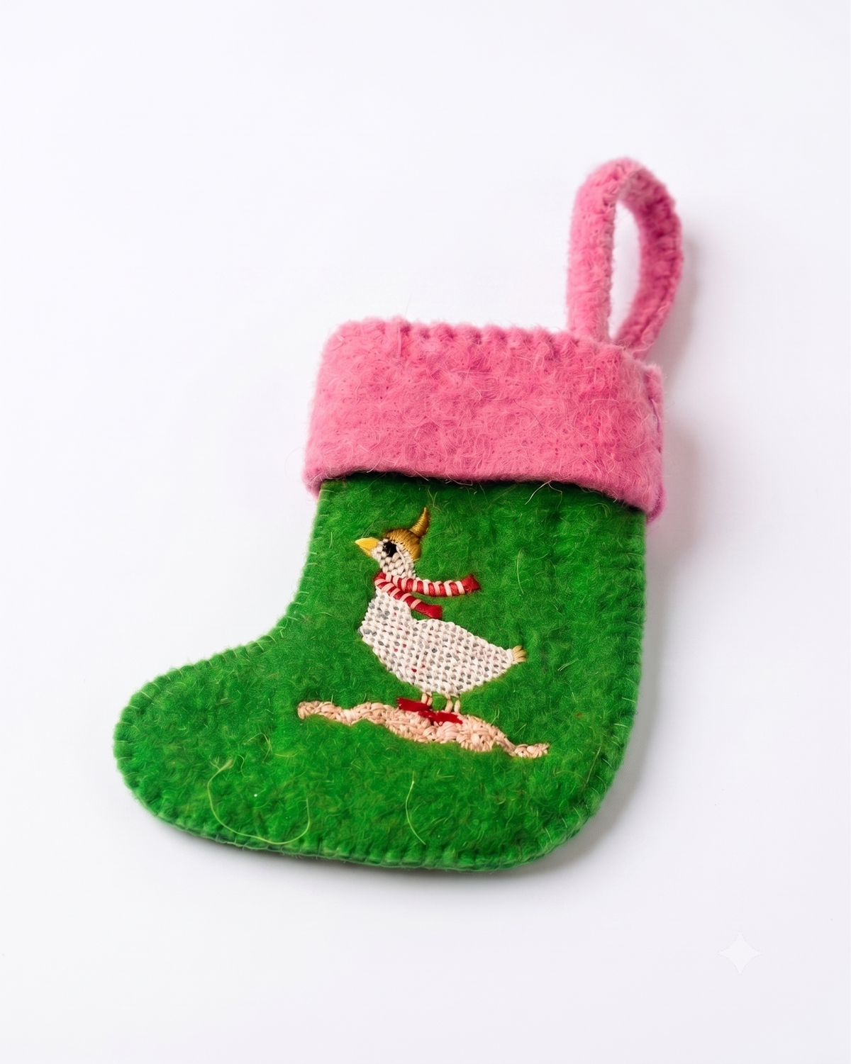 Silly Goose Felt Stocking | Embroidered Felt | 20cm - Casa Amarosa