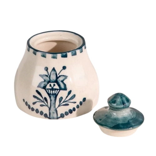 Montane Handpainted Ceramic Sugar Pot - 7x7x10 Inches