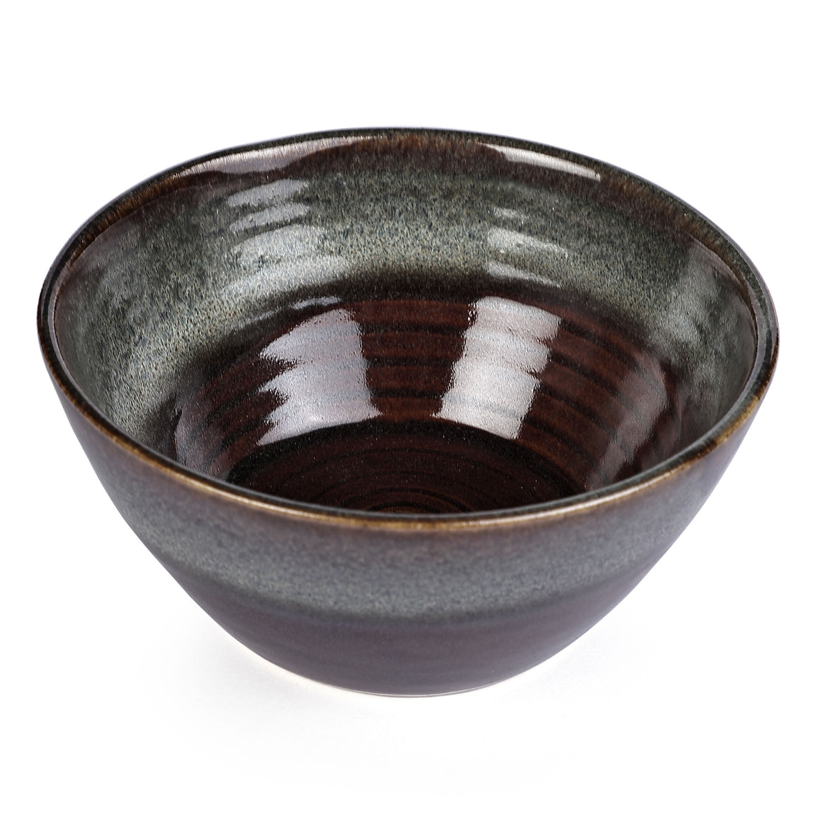 Set of Four Snack Bowls or Rice Bowls in Shale with Rust Chain