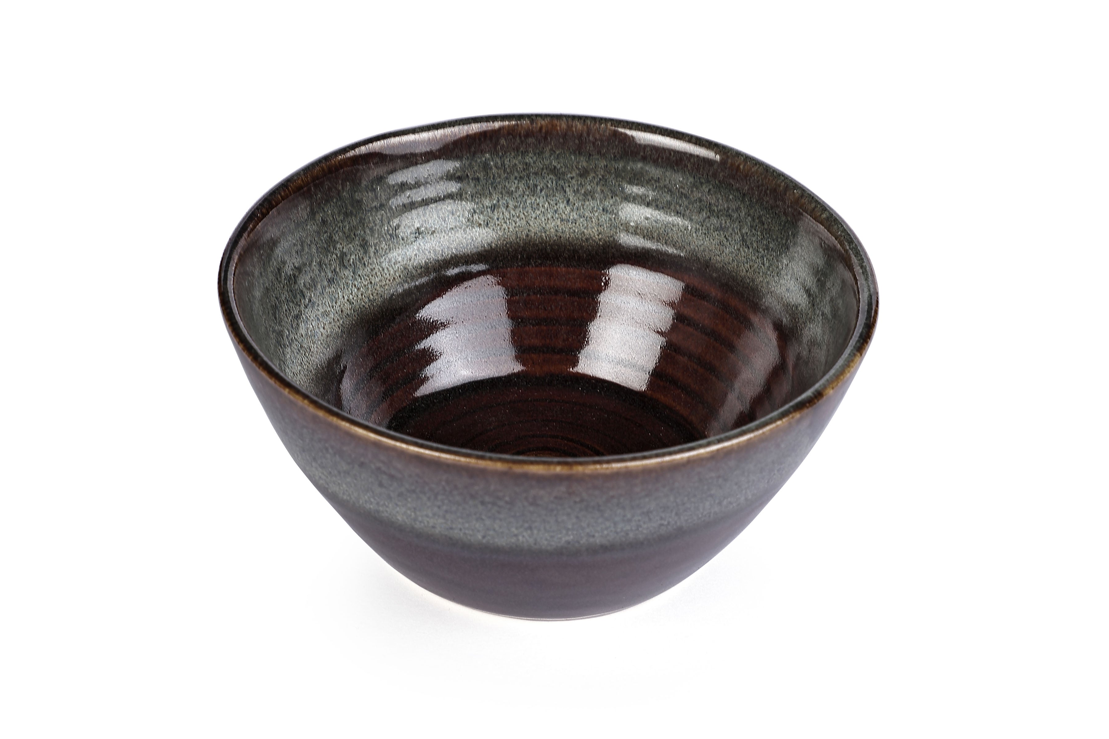 Ceramic Shaded Snack Bowl,Rust Grey  4.7x2 Inches ( Set of 2)