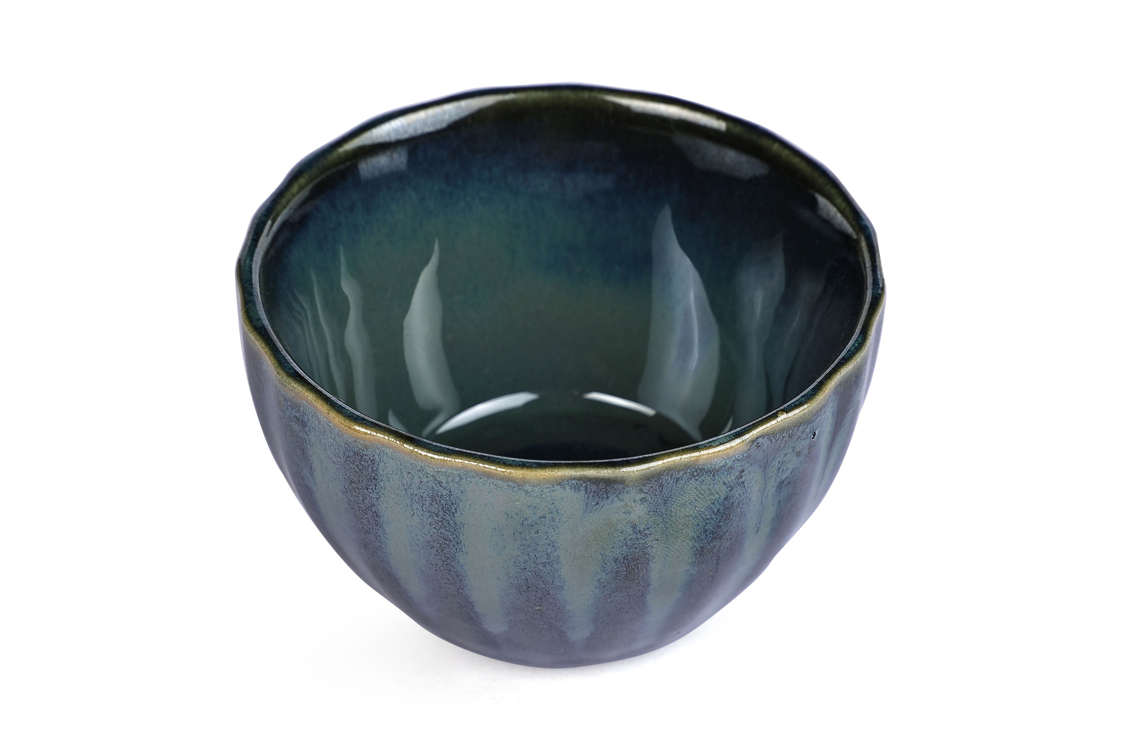 Ceramic Shaded Snack Bowl, Green  3.5x2.2 Inches (Set of 2)