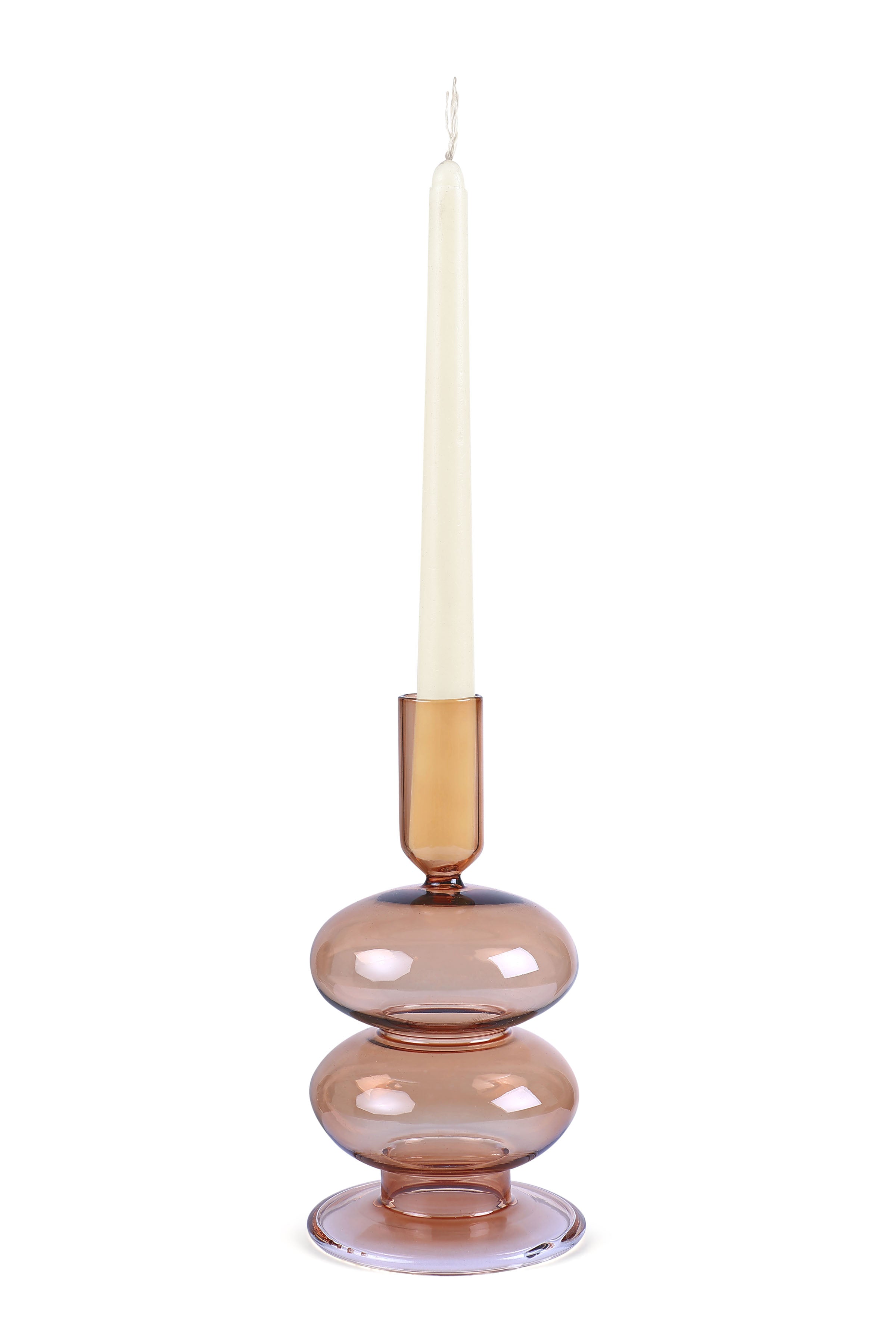 Shop Peach And Gold Glass Candle Holder Large – Amoliconcepts -  Amoliconcepts