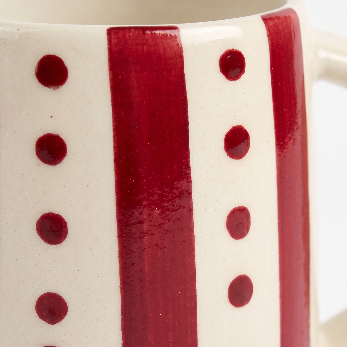 Red Stripe & Dot Mug | 4 Inch | Set Of 2