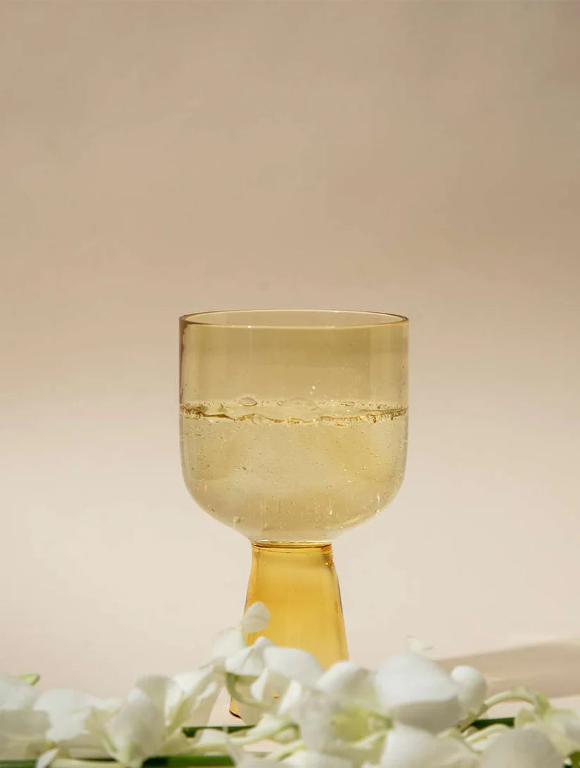 Aria Yellow Glass Dessert Bowls - 3 x 5.75 Inches, 9.45 oz (Set of 4)