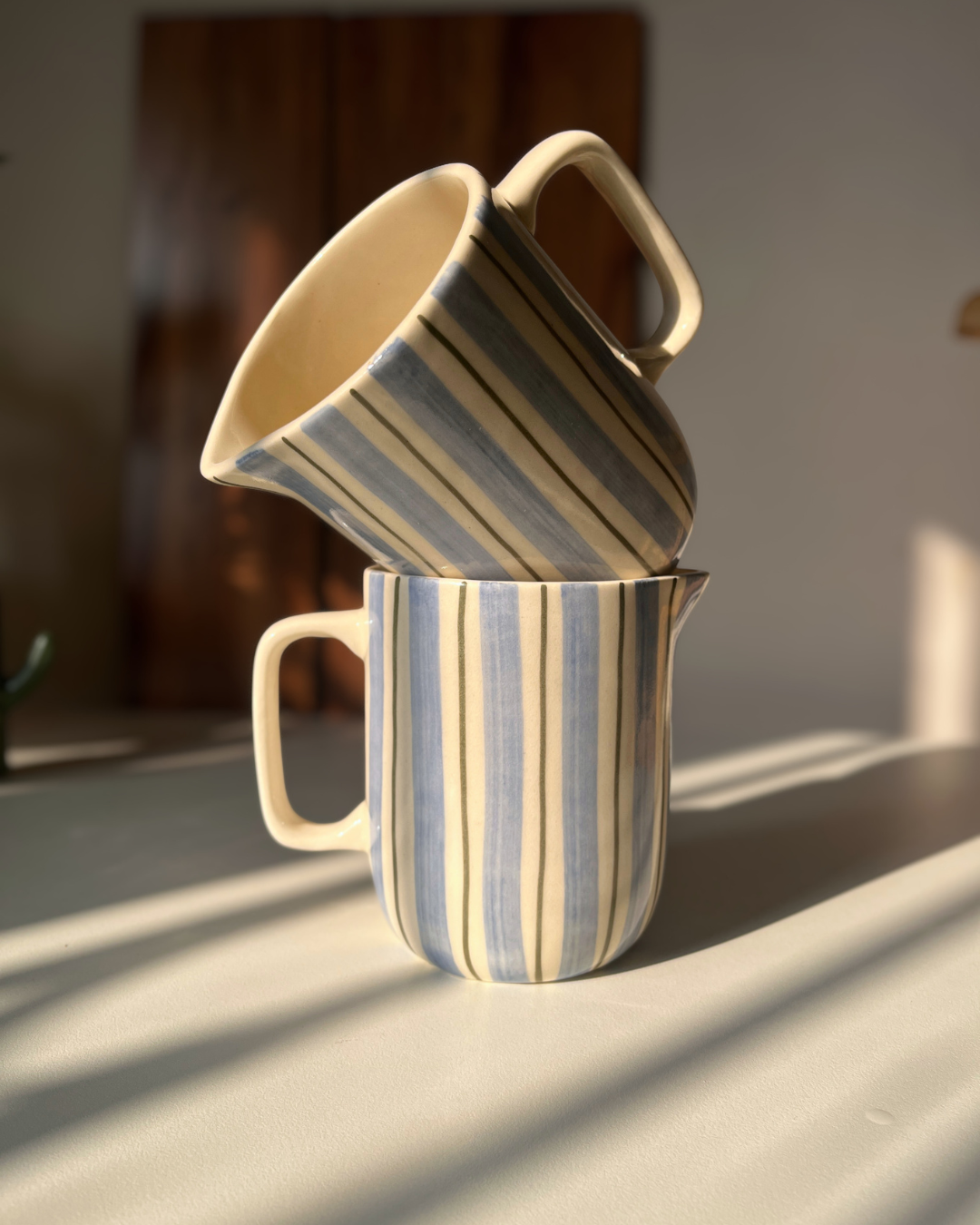 Striped Mini Jug | Hand-Painted Ceramic | Set Of 2