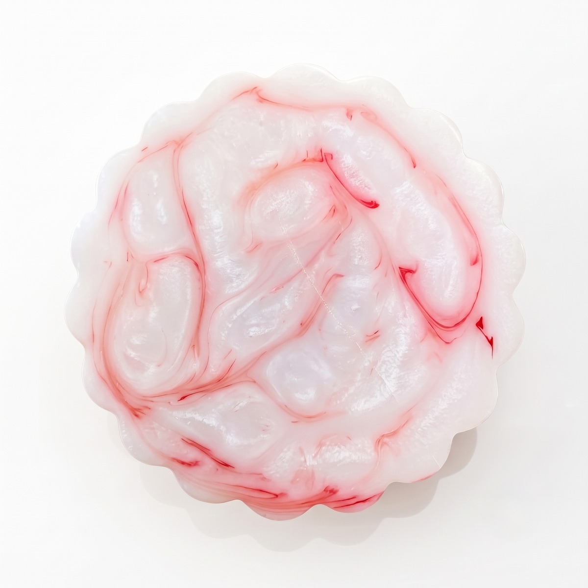 Pink Scalloped Pastry Stand | Hand-poured Resin | 7 Inch
