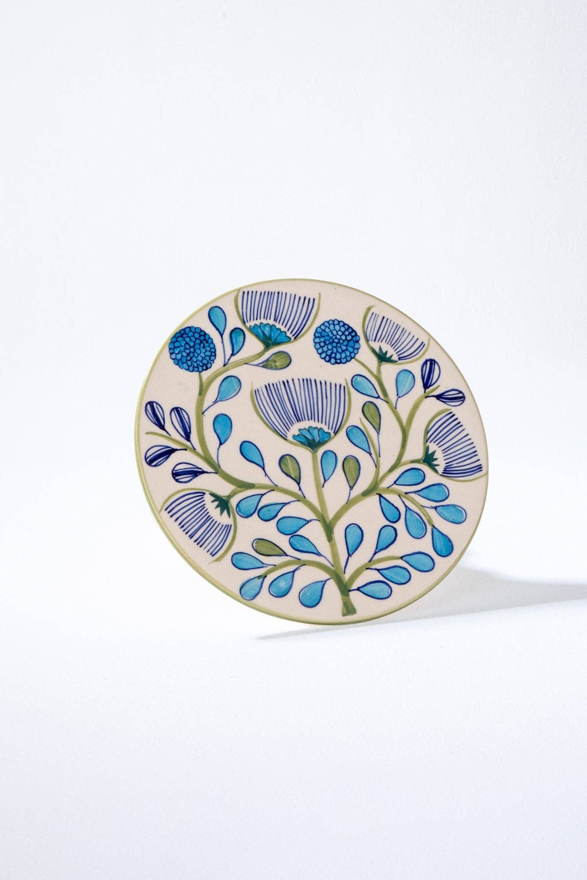 Liberty Blue Ceramic Cake Stand | Handcrafted | 10x10x4 In