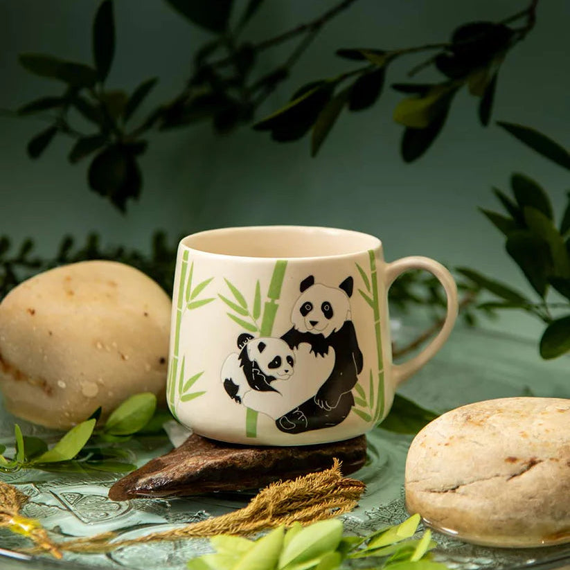 Ceramic Coffee Mug with Panda Print - 3.5 x 3 Inches