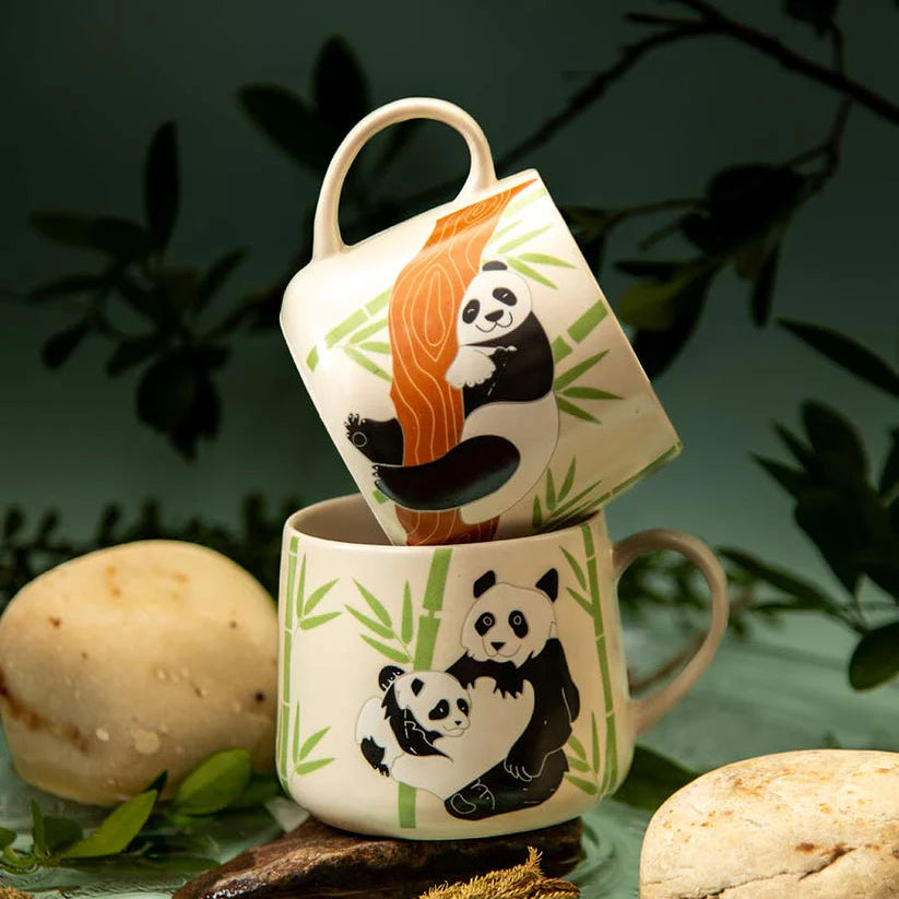 Ceramic Coffee Mug with Panda Print - 3.5 x 3 Inches