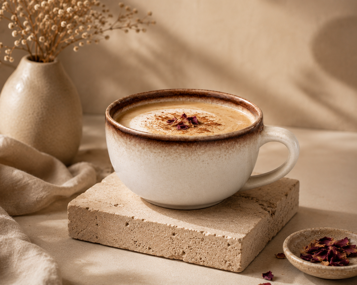 Rustic Stoneware Soup Cup | Cream & Brown Glaze  | Set Of 2