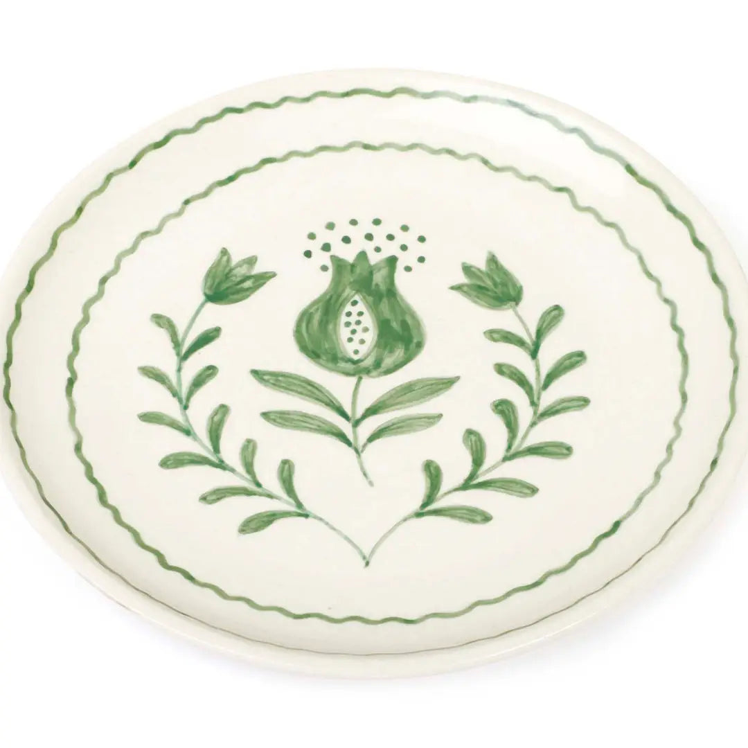 Green Anaar Snack Plate , 7x7 Inches (Set of 2)