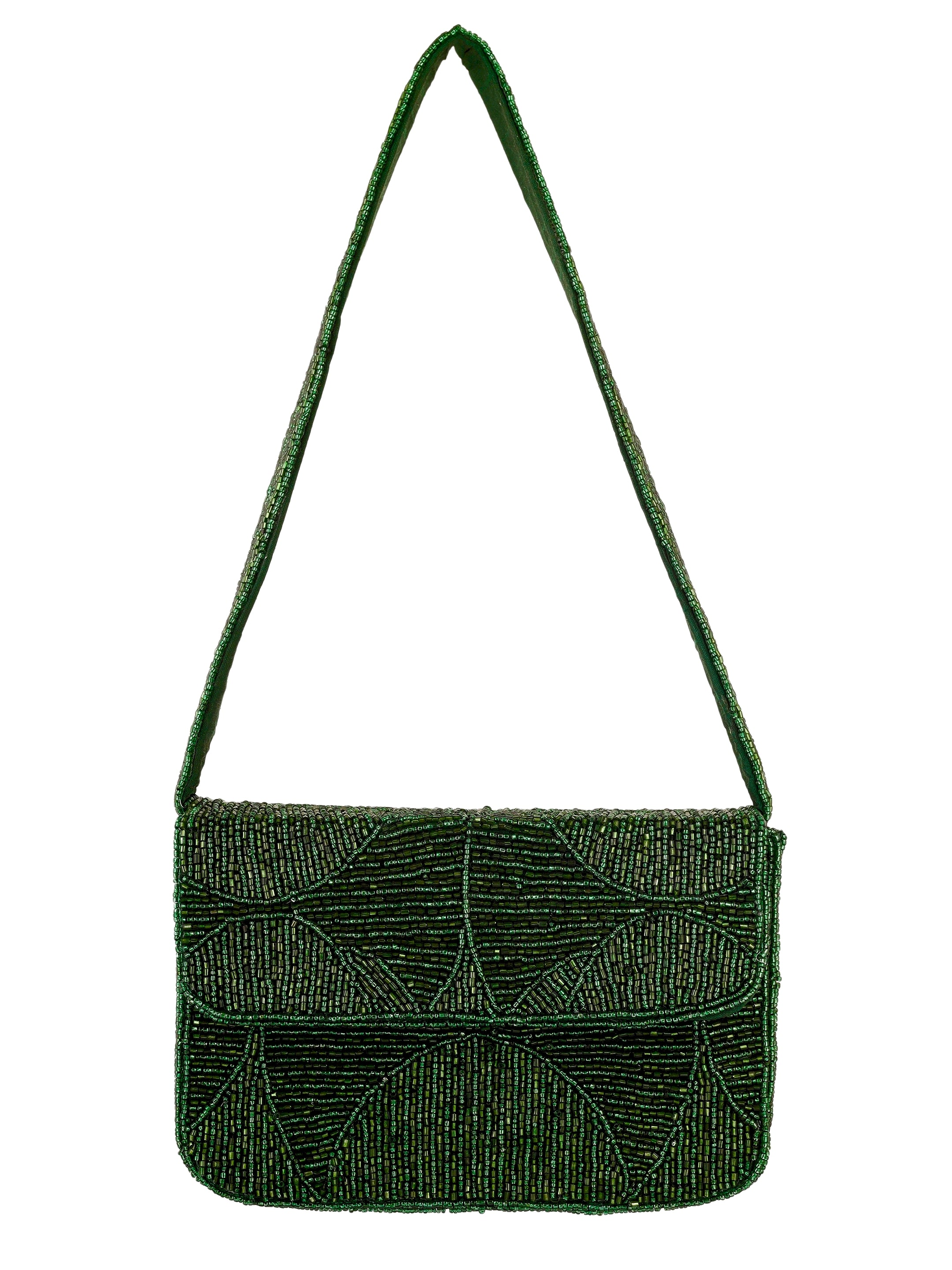Evergreen Luxe Beaded Purse - 7.5 x 5 Inches