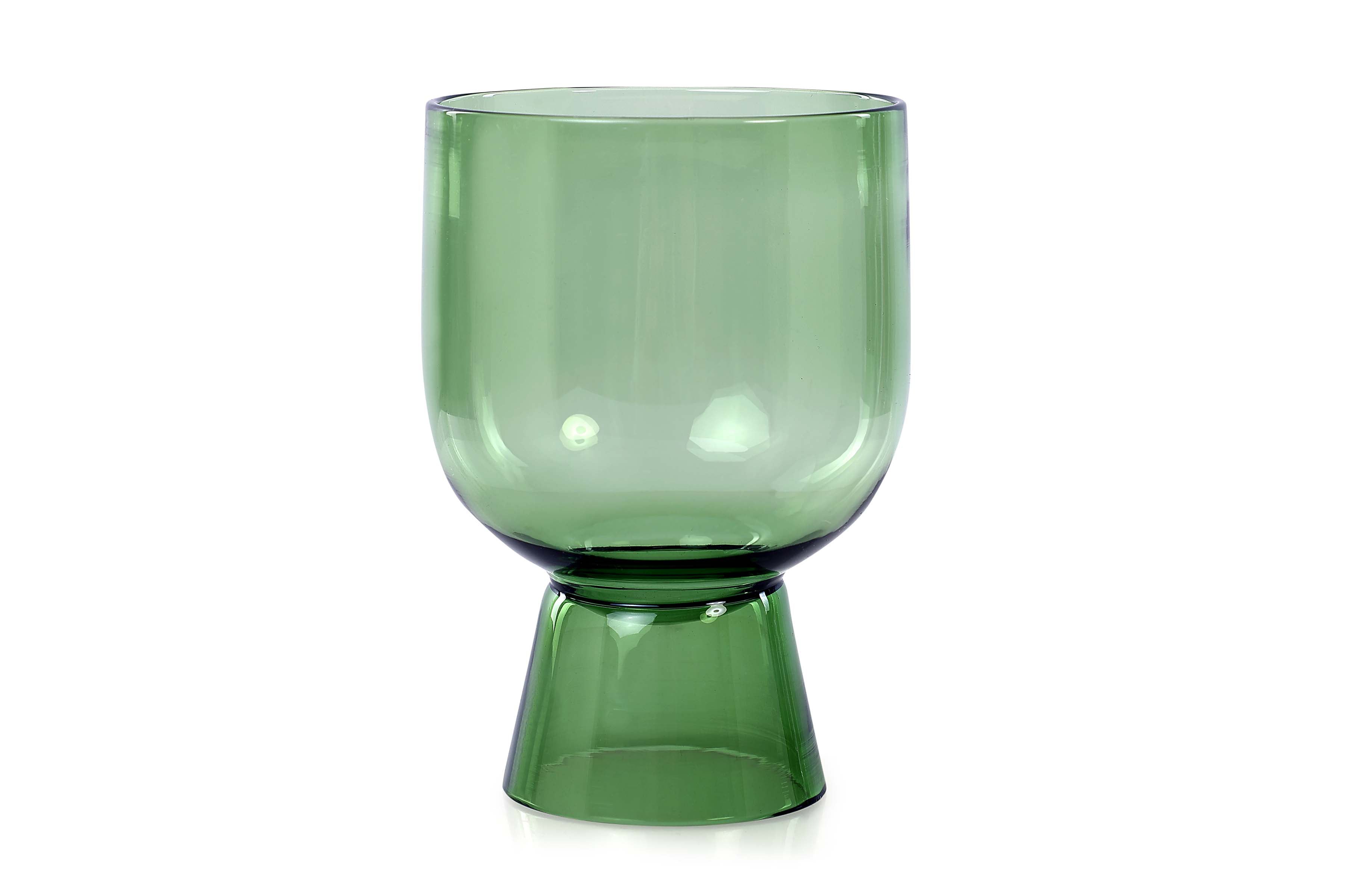 Colored Handblown Drinkware Glass, Green- 4.5X3.1 Inch- (SET OF 4)