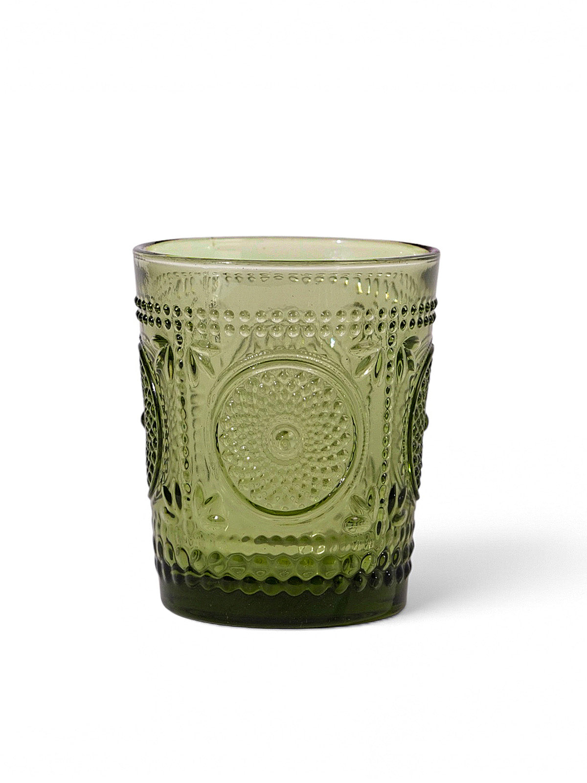 Mandala Embossed Drinking Glass | Handcrafted | Set of 4