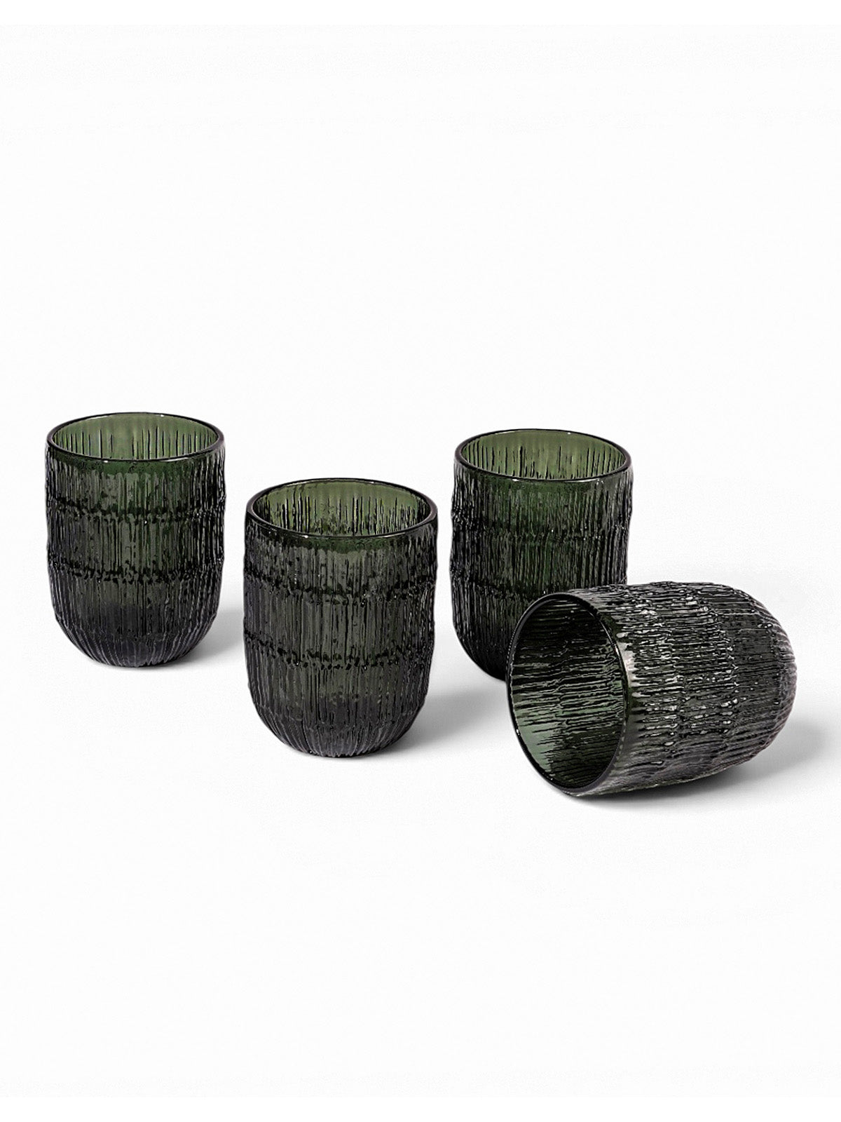 Textured Drinking Glass | Handcrafted | Set of 4
