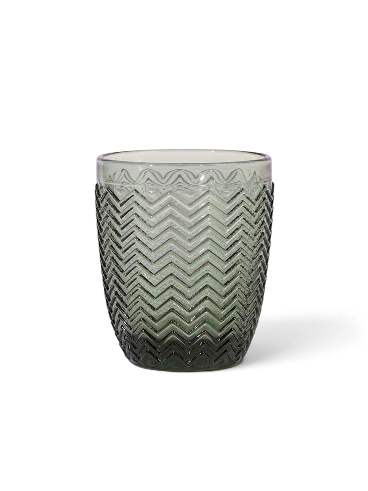 Chevron Glass Drinking Glass | Handcrafted | Set of 4