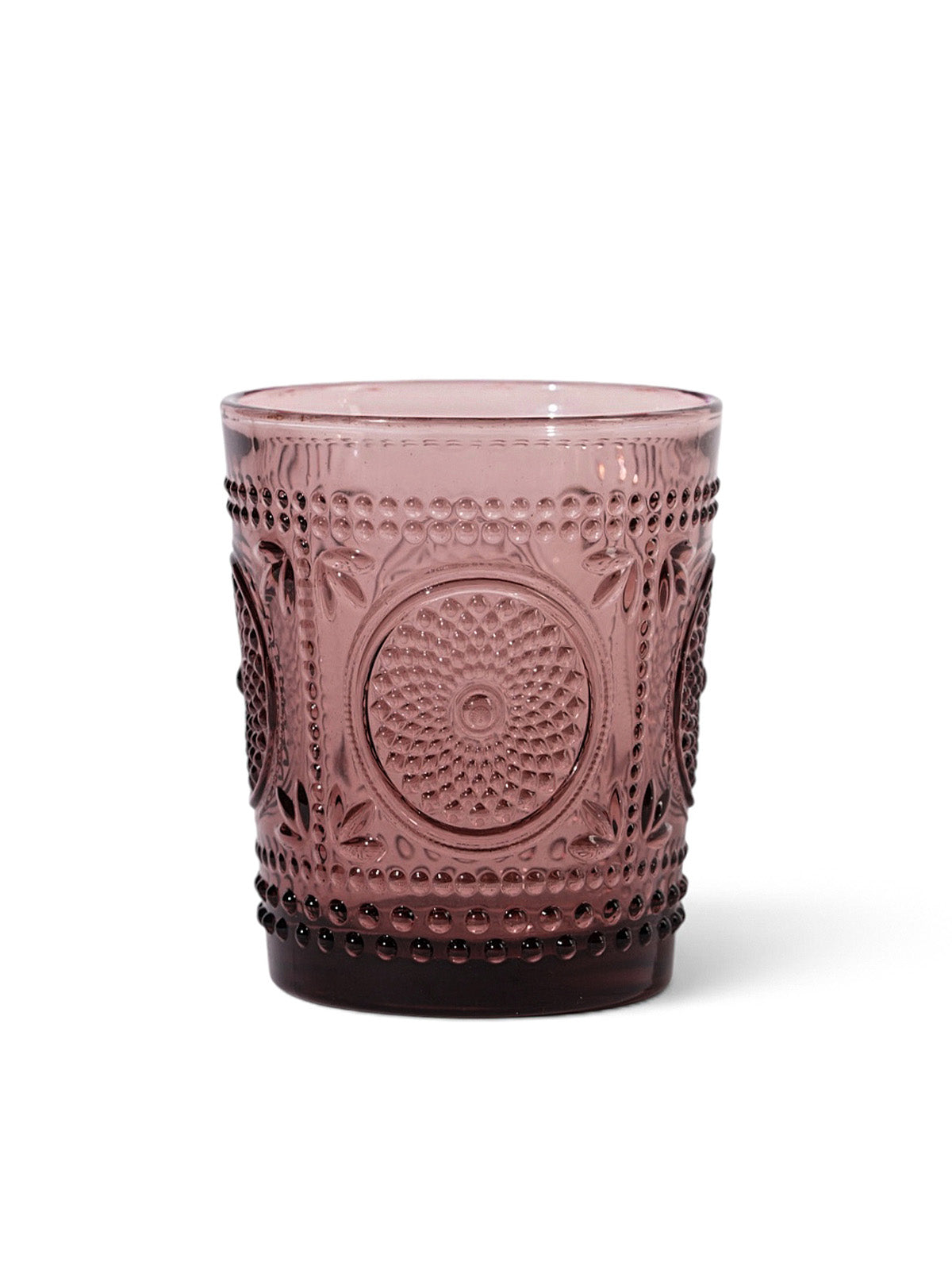 Mandala Embossed Drinking Glass | Handcrafted | Set of 4