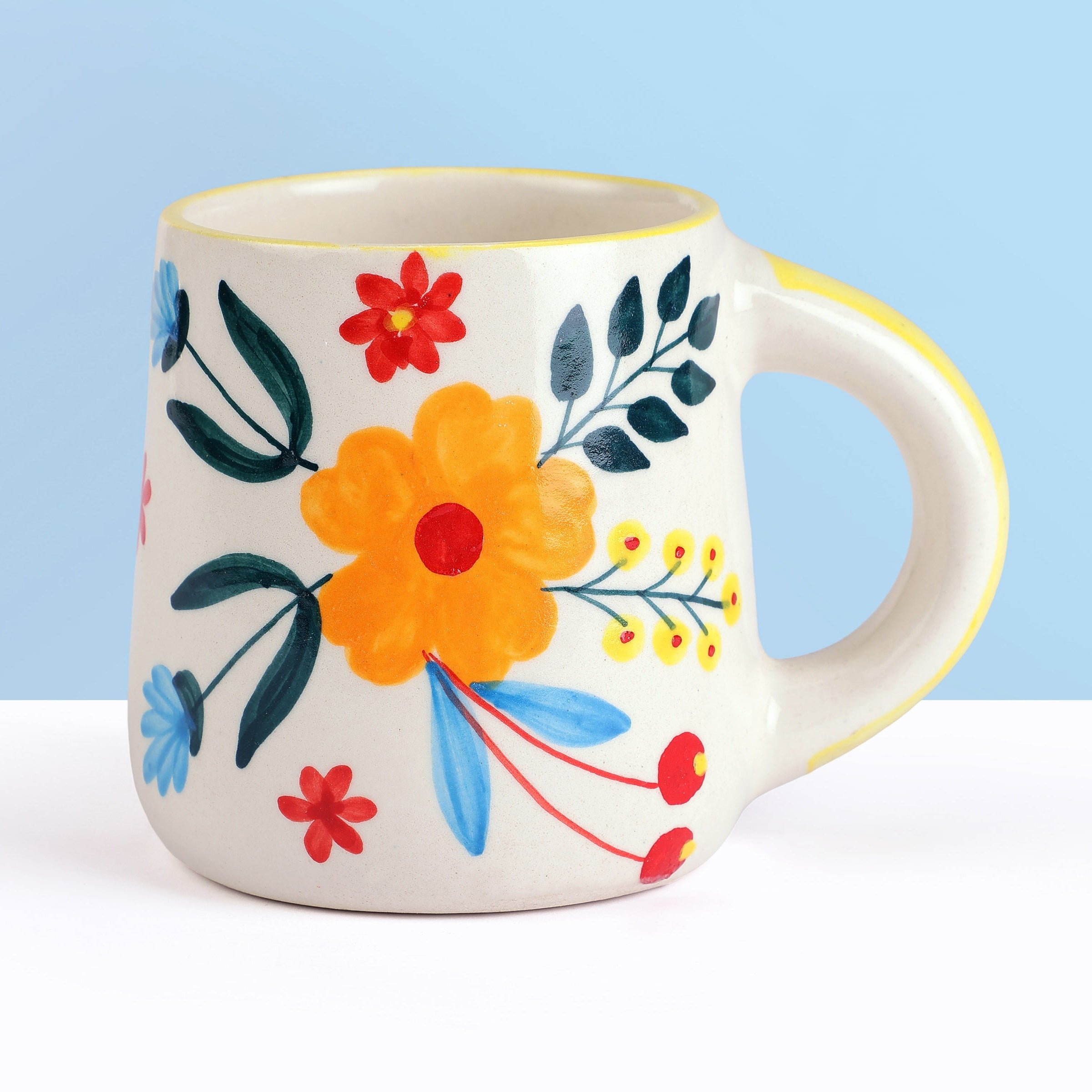 Floral Extravaganza Coffee Mug- Multi ,  3.5 X 2.5 Inches (Set of 4)