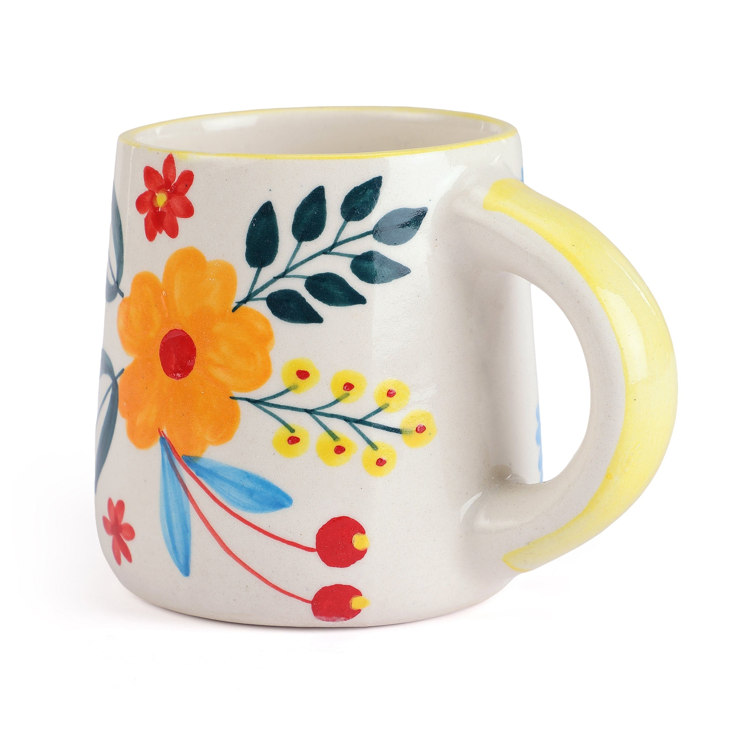Floral Extravaganza Coffee Mug- Multi ,  3.5 X 2.5 Inches (Set of 4)