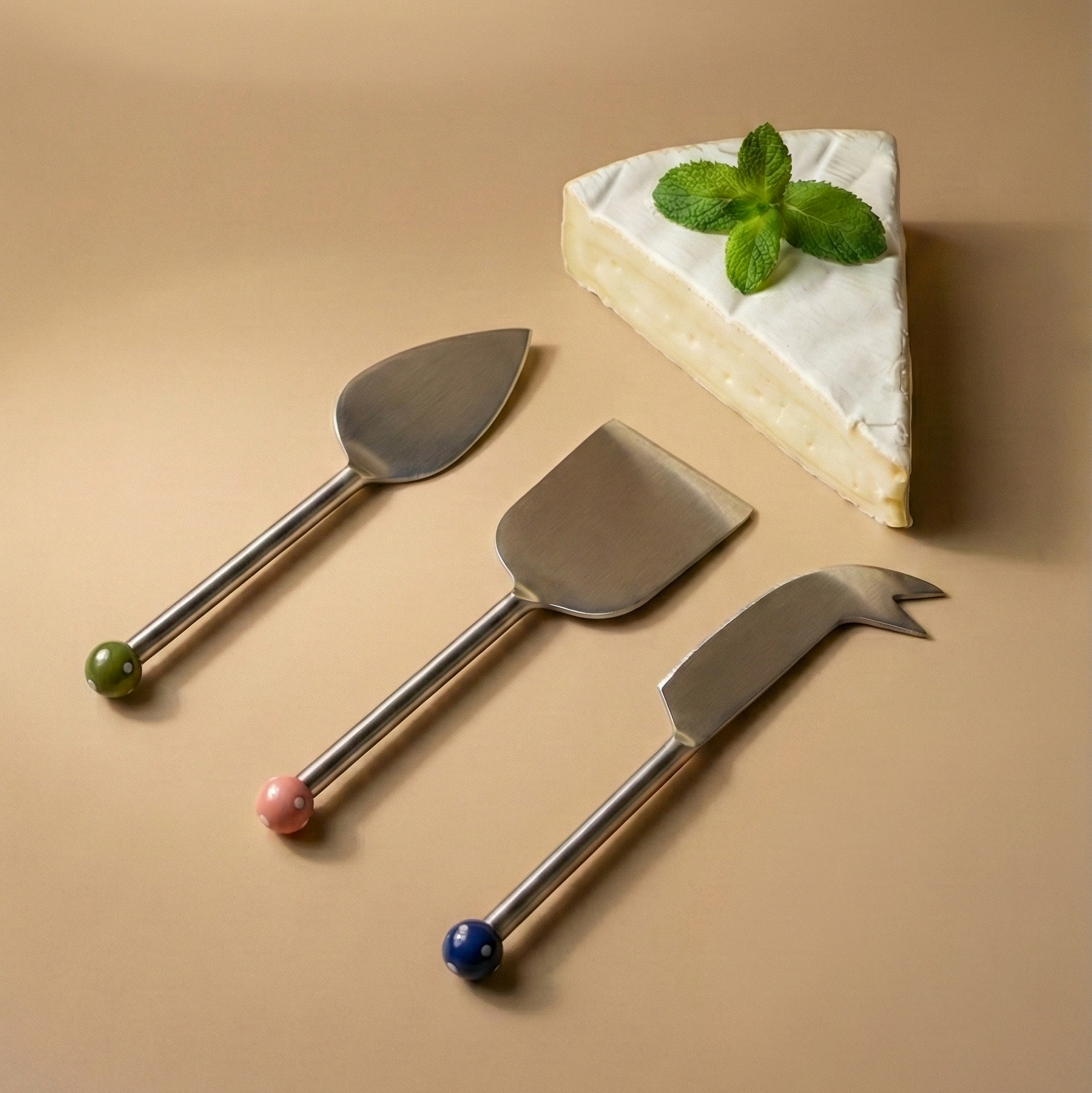 Stainless Steel Cheese Knife Set, (Set of 3)- 6.5 x 2 Inches