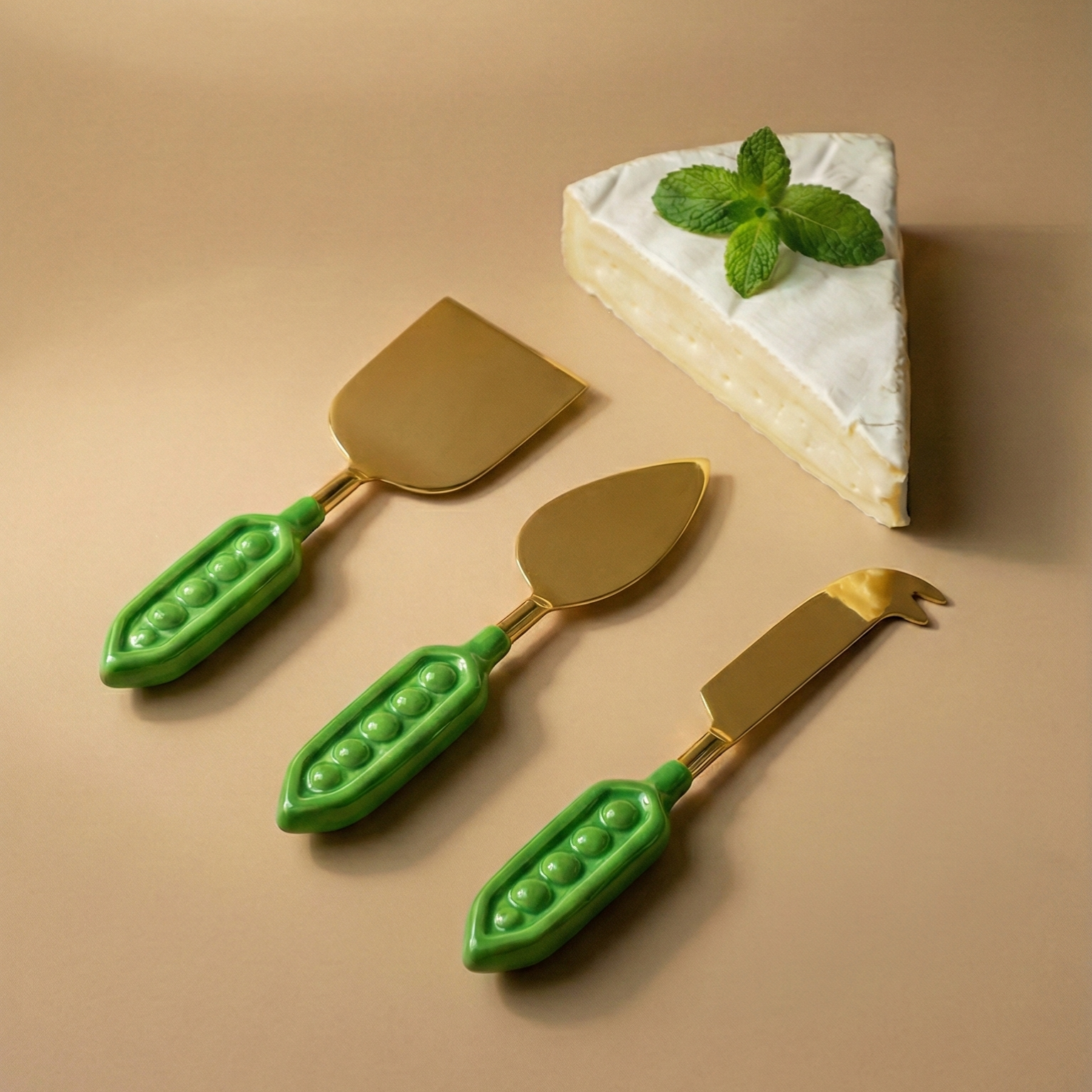 Pea Cheese Knife Set - (Set of 3) , 7 x 2 Inches