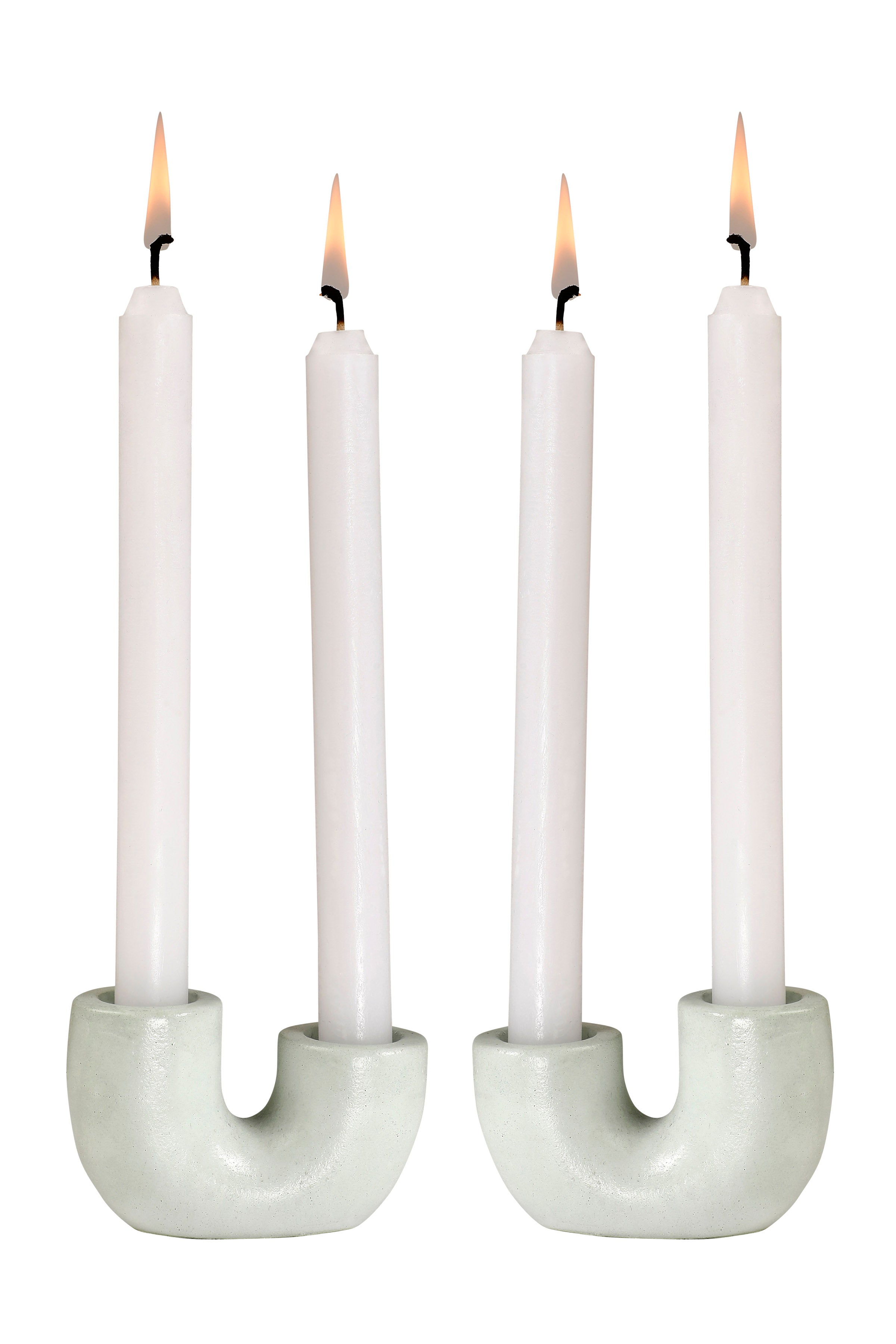 Nordic Style U Shaped Concrete Candle holder- Light Green