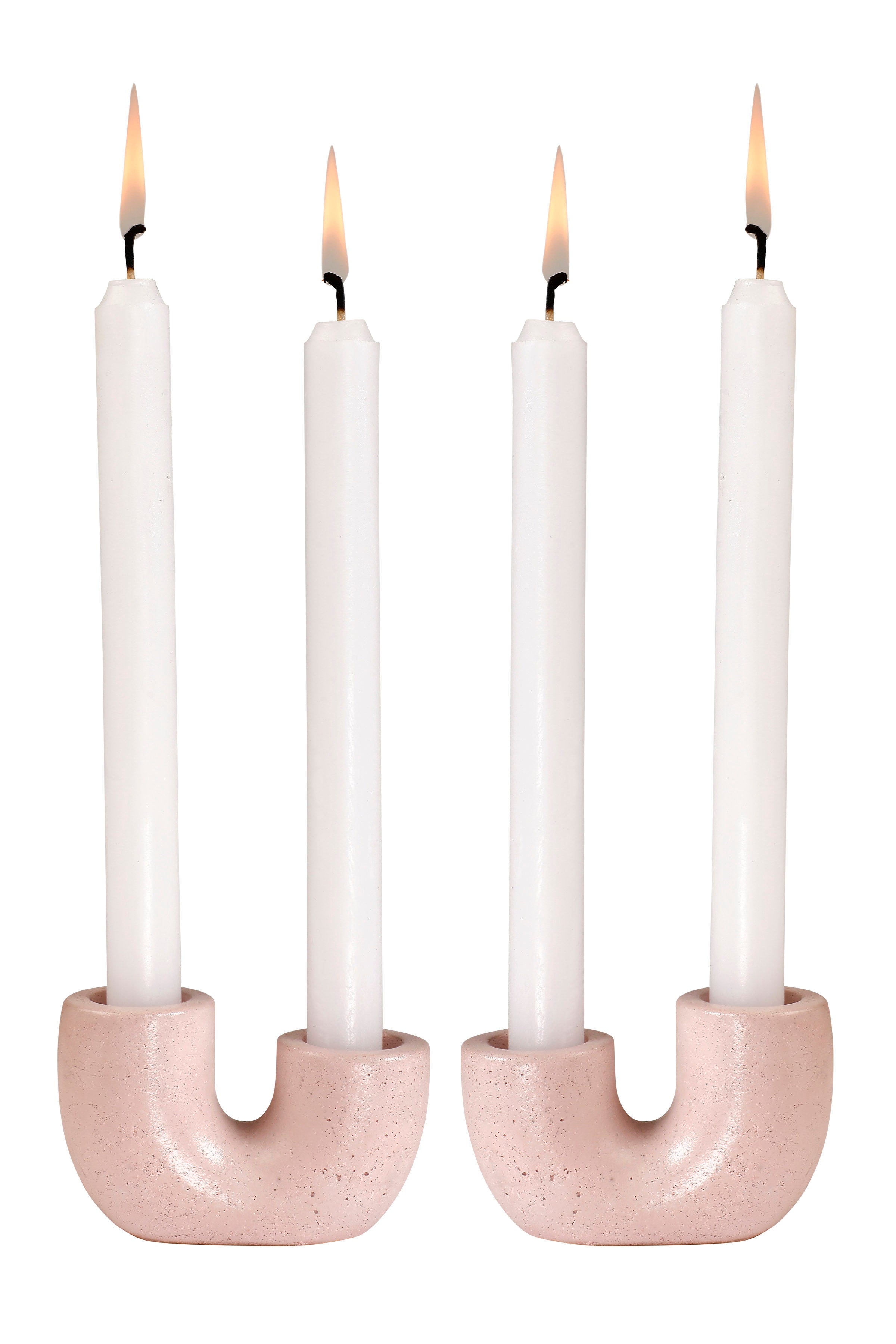 Nordic Style U Shaped Concrete Candle holder- Pink