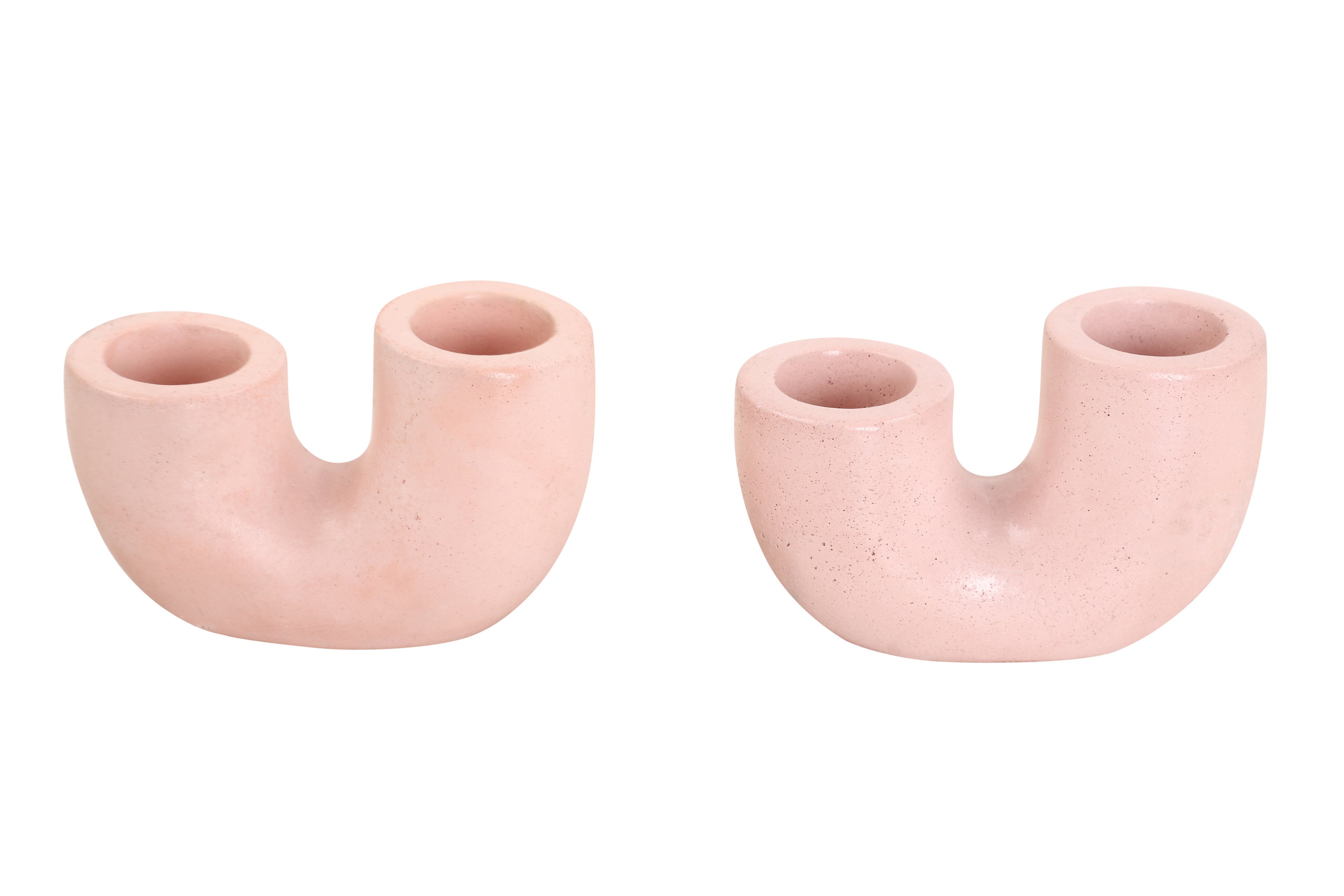 Nordic Style U Shaped Concrete Candle holder- Pink