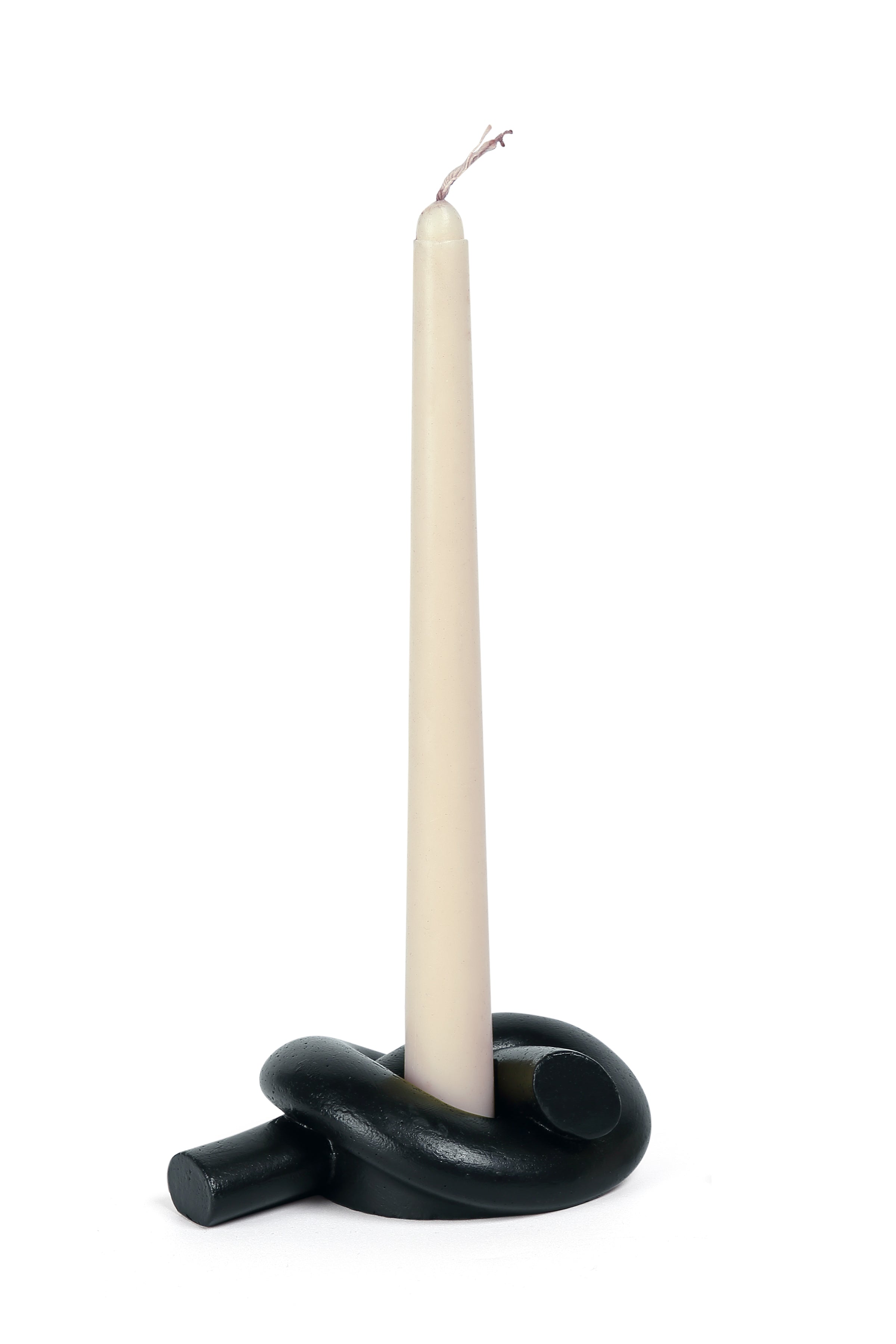 Aesthetic Style Knot Concrete Candle Holder -Black