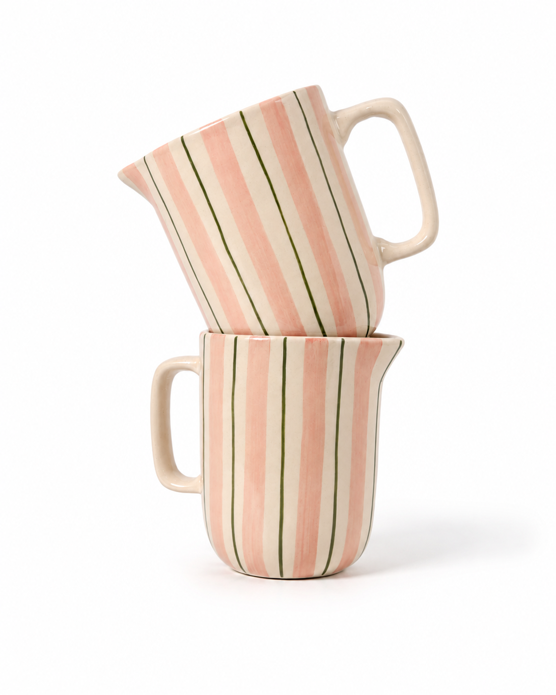Striped Mini Jug | Hand-Painted Ceramic | Set Of 2