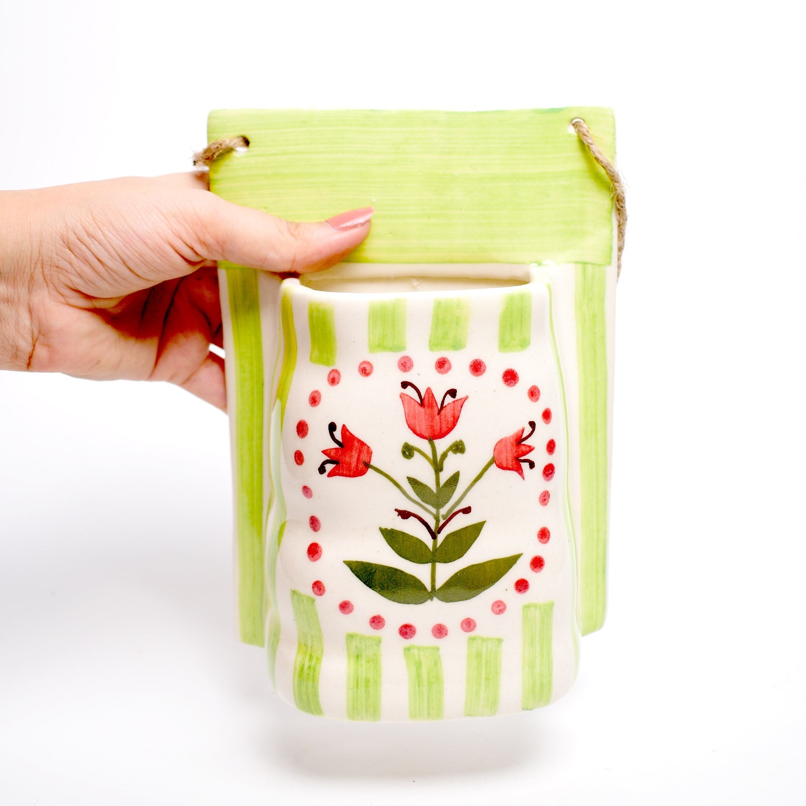 Green Garden Bloom Ceramic Wall Planter