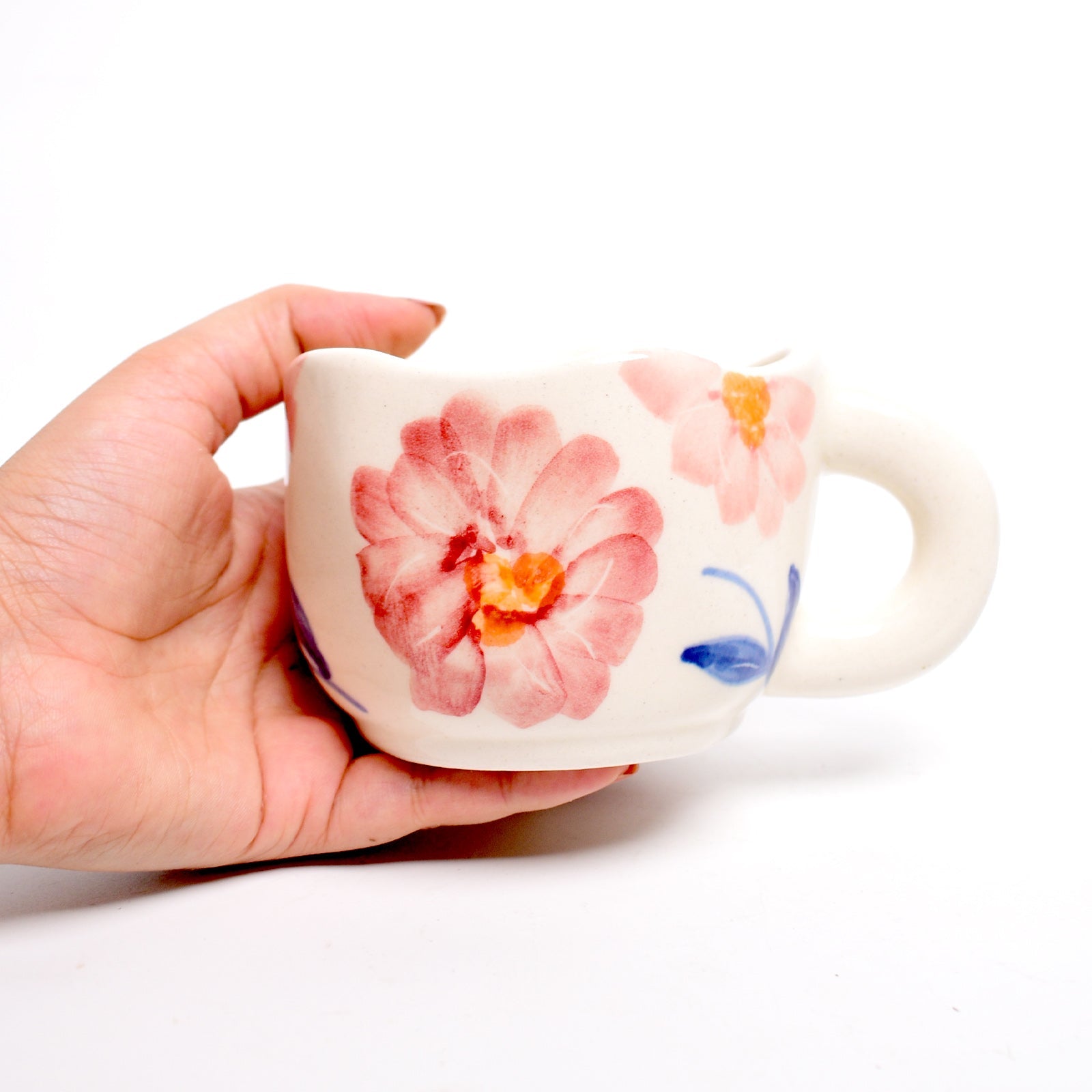 Floral Blossom Hand-Painted Ceramic Mug